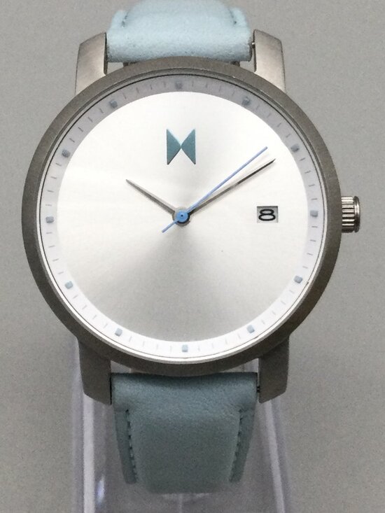 MVMT Mod Skyline Women Watch 38mm Silver Tone Blue Leather Band Date main image 14